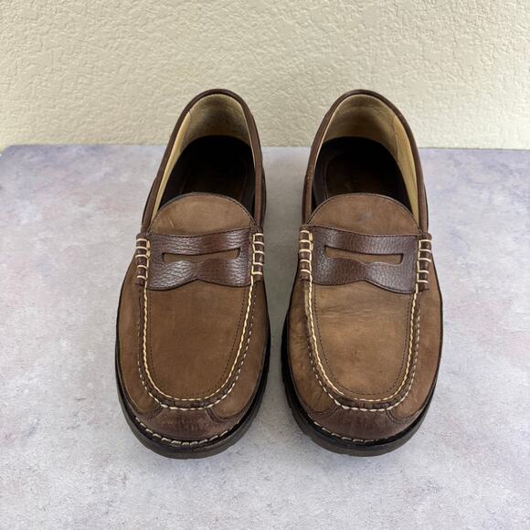 L.L. BEAN Allagash Handsewns Penny Loafers Brown Leather Mens 12 D